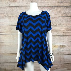 Lavish Plus Chevron Sharkbite Top